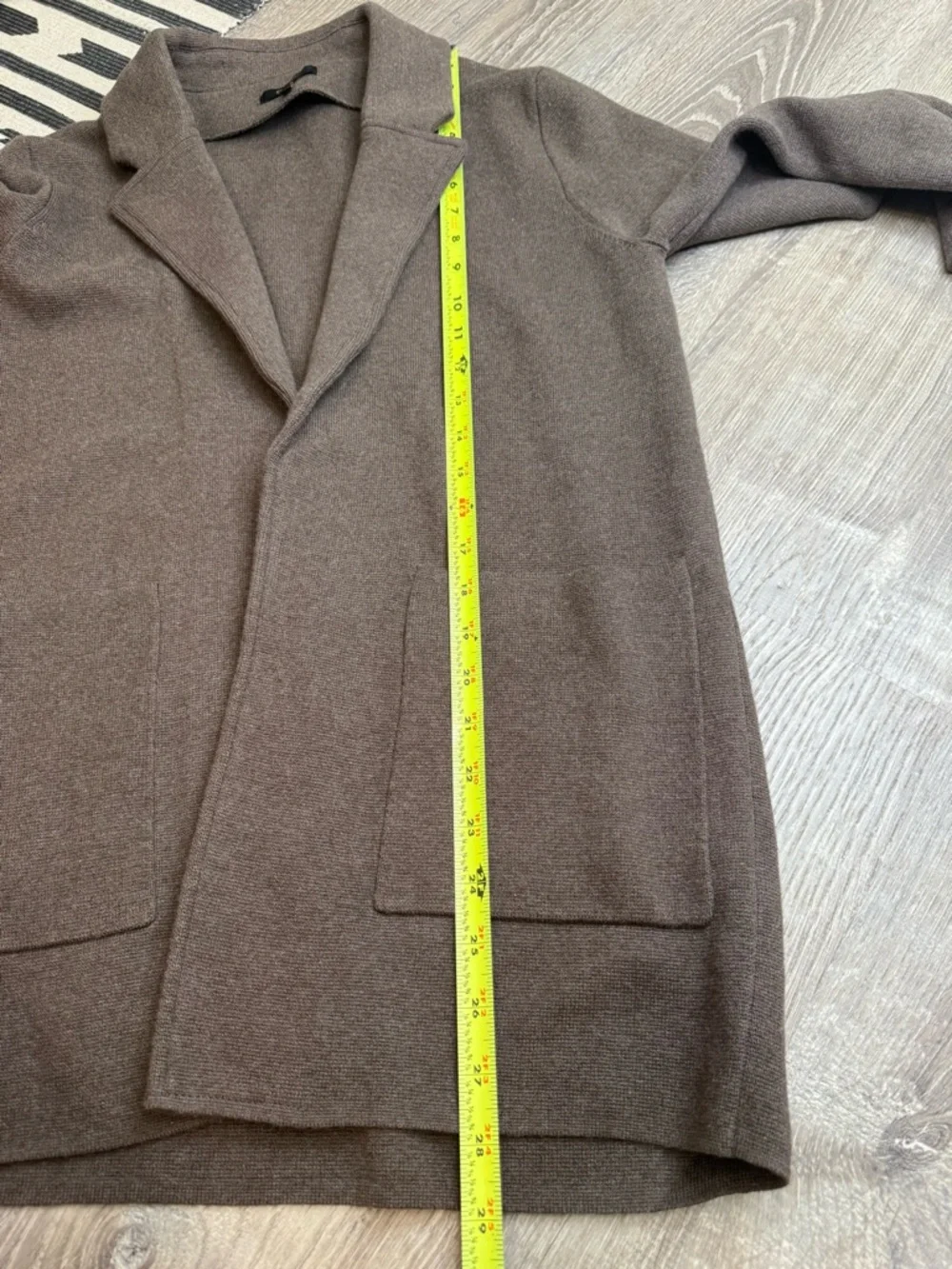 QUINCE 100% Organic Cotton Knit Blazer Heather Brown XS - Picture 9 of 11